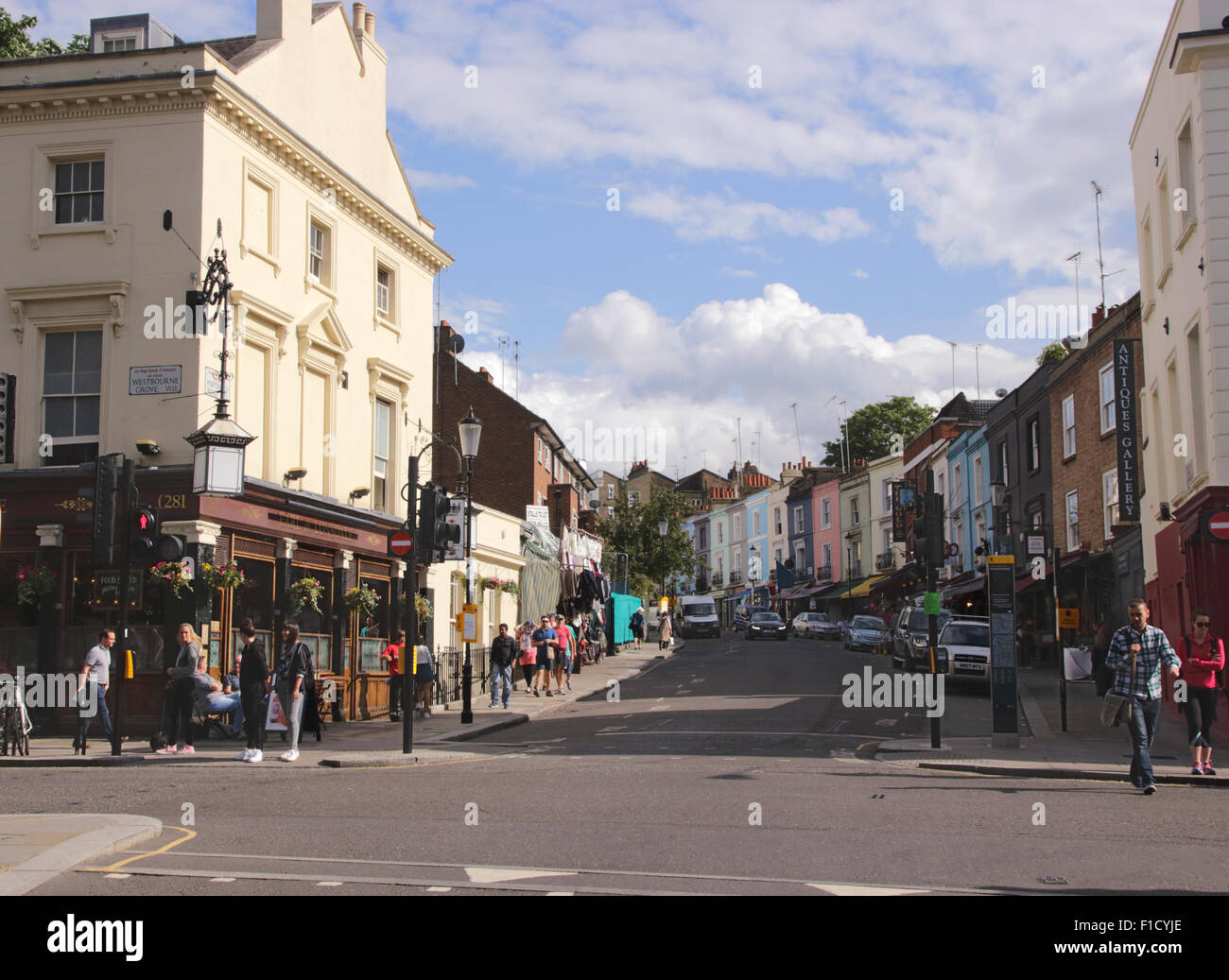 Notting Hill Portobello Road Londres Août 2015 Banque D'Images
