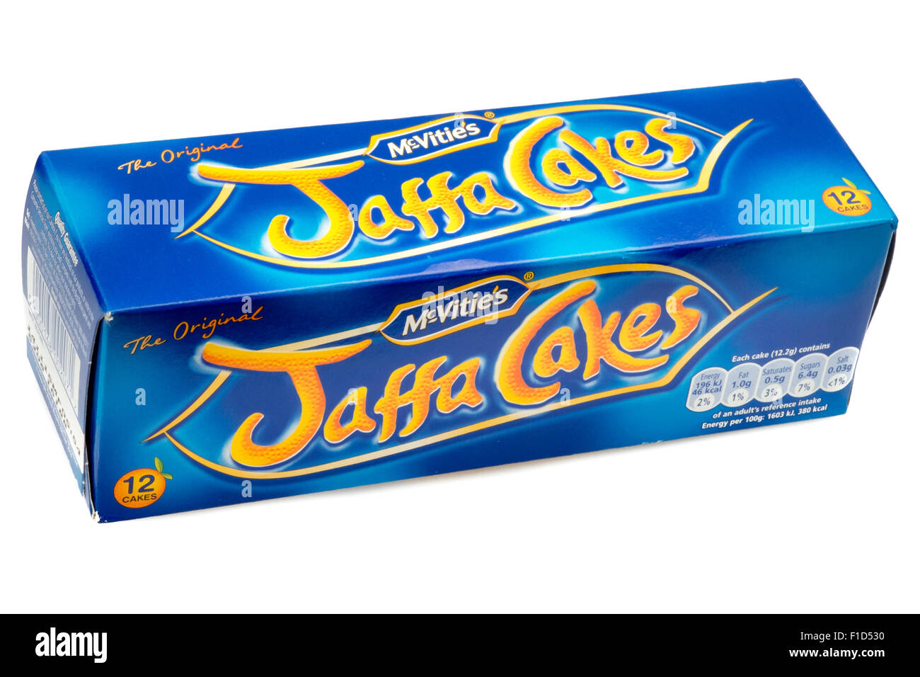 Fort de Jaffa Cakes découper ou isolé sur un fond blanc, au Royaume-Uni. Banque D'Images