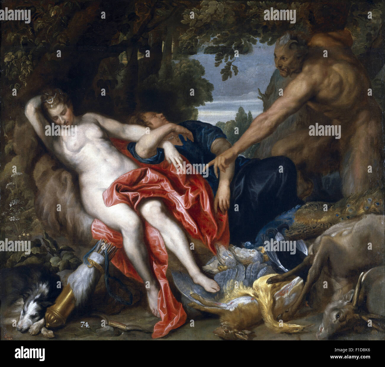 Anthony Van Dyck - Diane et Endymion Surpris par un satyre Banque D'Images