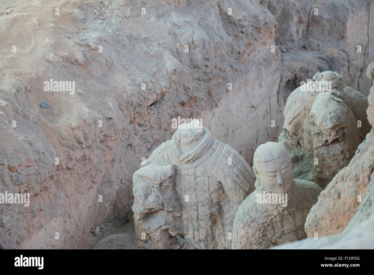 Guerriers de terre cuite représentant les armées de Qin Shi Huang, le premier empereur de Chine à Xi'an, Shaanxi, Chine Banque D'Images