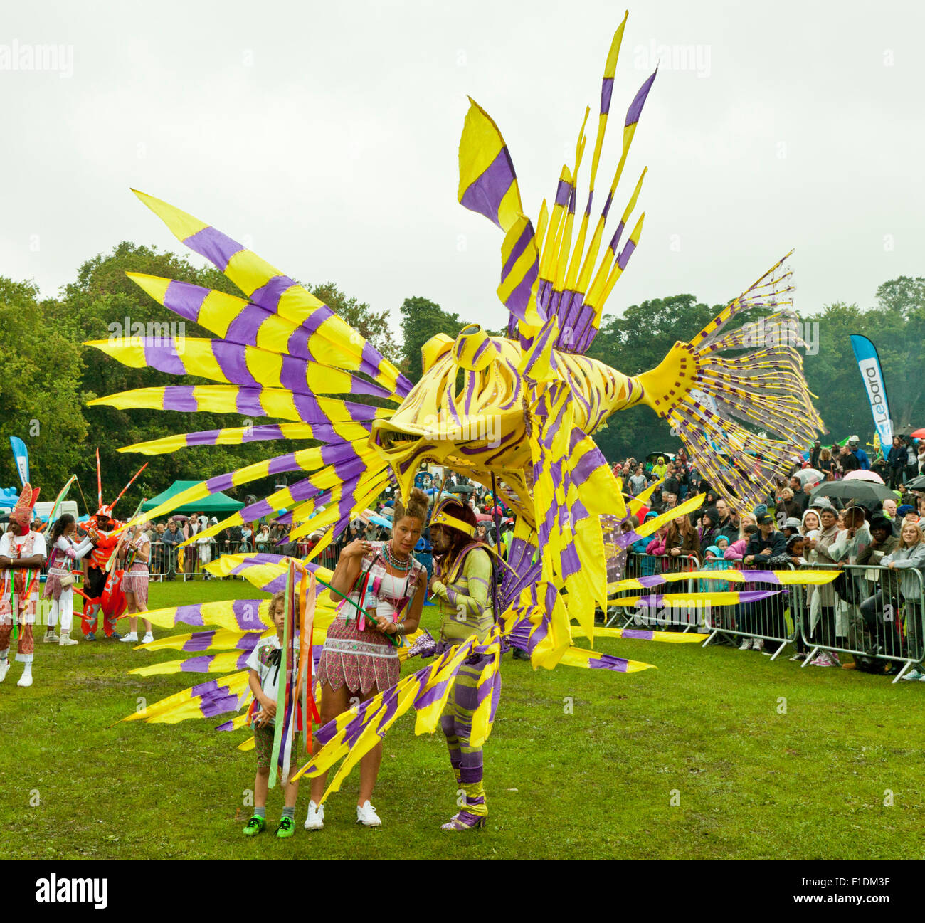 Leeds, West Yorkshire, Royaume-Uni. 31 août, 2015. Carnival parader, Potternewton Park, Leeds, West Yorkshire UK Crédit : Graham Hardy/Alamy Live News Banque D'Images