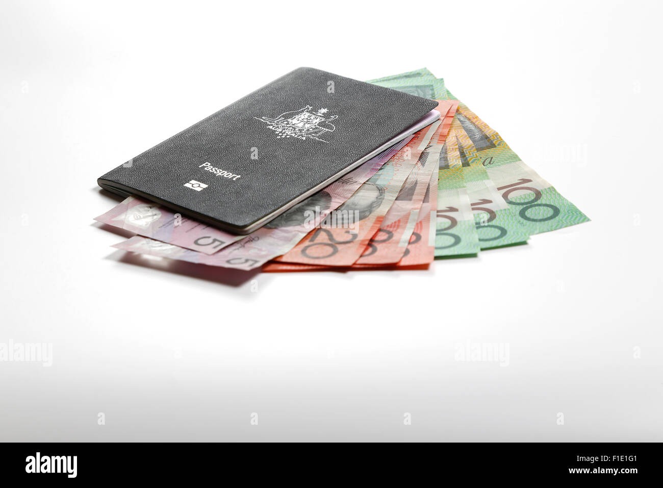 Passeport australien et en dollars Banque D'Images