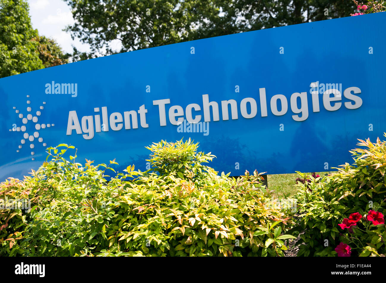 Un logo affiche à l'extérieur d'un établissement occupé par Agilent Technologies, Inc., à Wilmington, Delaware le 29 août 2015. Banque D'Images