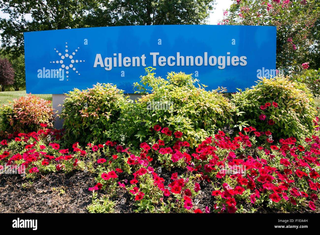 Un logo affiche à l'extérieur d'un établissement occupé par Agilent Technologies, Inc., à Wilmington, Delaware le 29 août 2015. Banque D'Images
