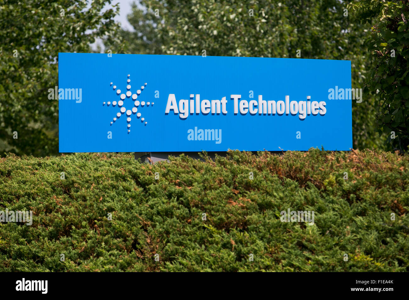 Un logo affiche à l'extérieur d'un établissement occupé par Agilent Technologies, Inc., à Wilmington, Delaware le 29 août 2015. Banque D'Images