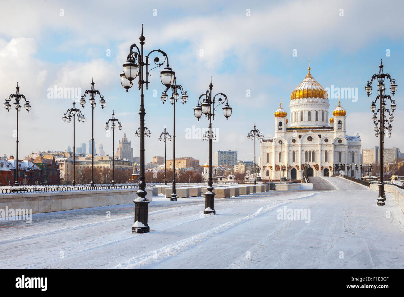 L'Église orthodoxe du Christ Sauveur à Moscou à l'hiver Banque D'Images
