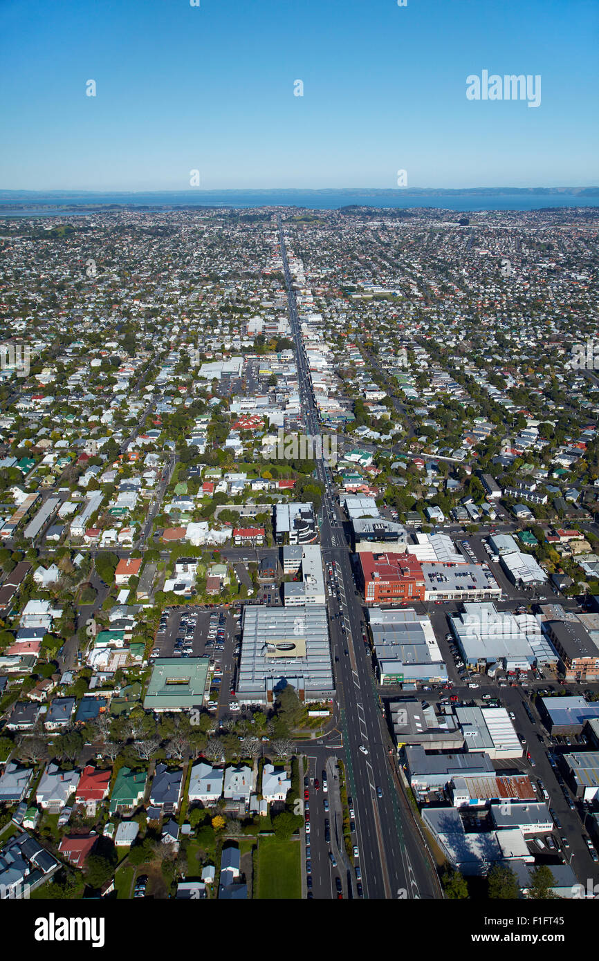 Dominion Road, Auckland, île du Nord, Nouvelle-Zélande - vue aérienne Banque D'Images