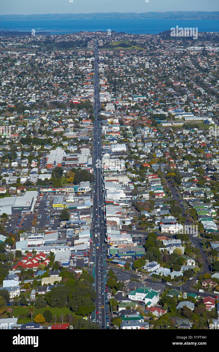 Dominion Road, Auckland, île du Nord, Nouvelle-Zélande - vue aérienne Banque D'Images