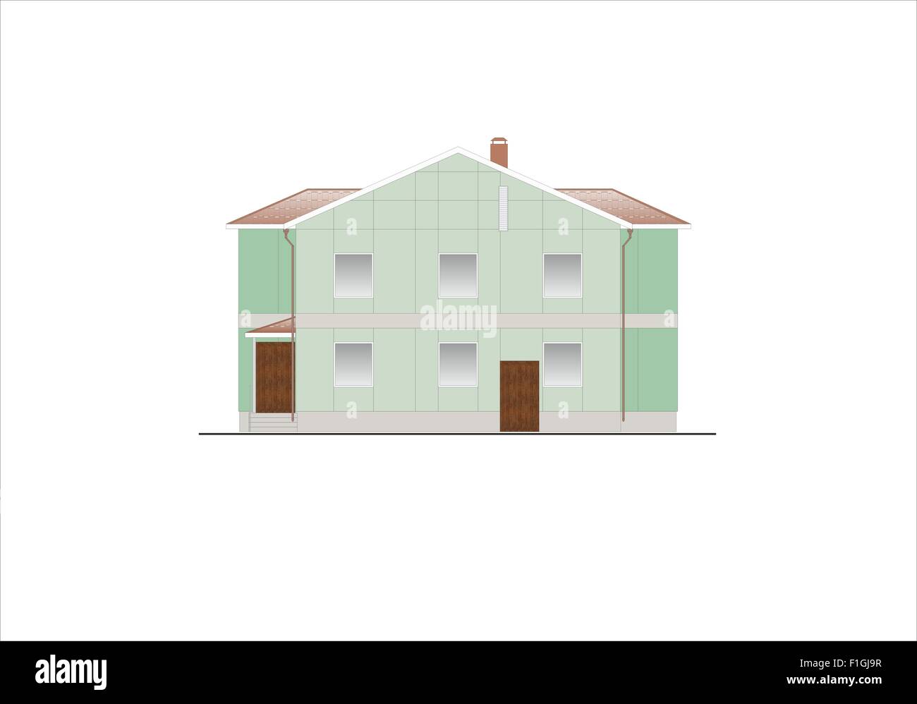 Les bâtiments et structures du début et du milieu du xxe siècle. Dessins de maisons de l'architecture classique Banque D'Images