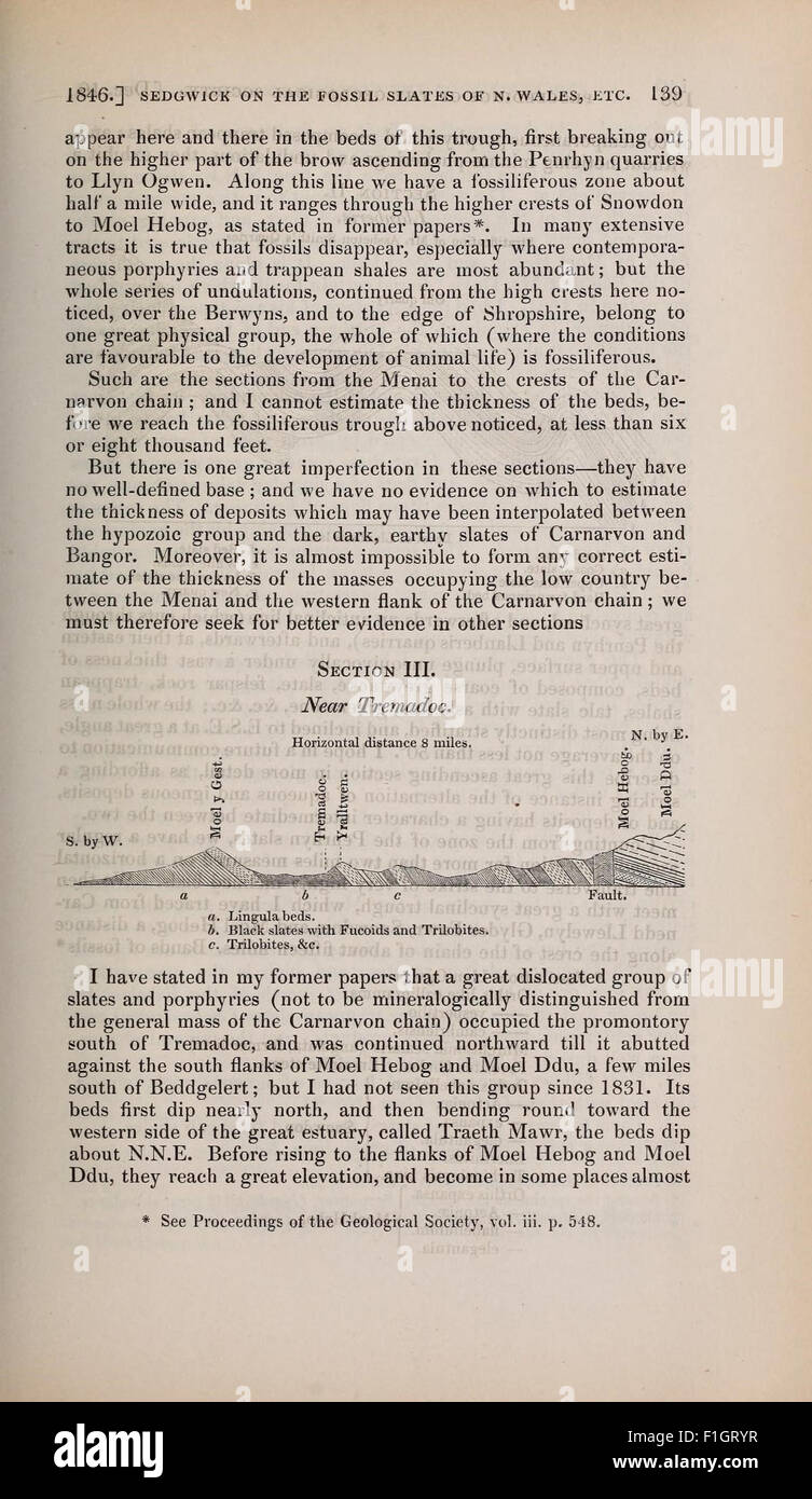 Le Quarterly Journal of the Geological Society of London est un périodique clé du XIXe siècle, contenant des articles scientifiques sur la géologie, la minéralogie et les sciences de la Terre. Banque D'Images
