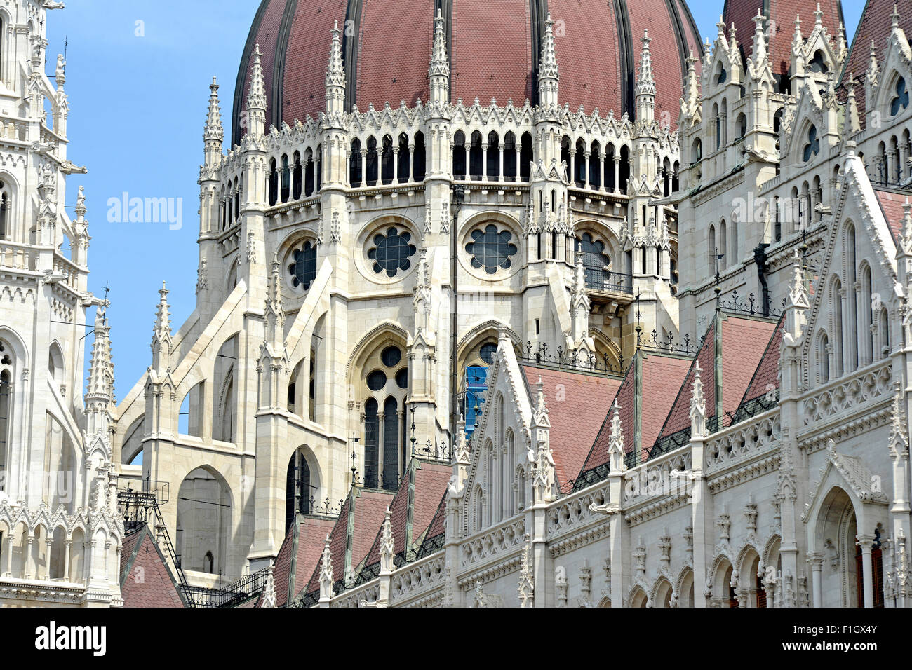 Bâtiment du Parlement hongrois, la Place Kossuth, Budapest, Hongrie Banque D'Images Bâtiment du Parlement hongrois, la Place Kossuth, Budapest, Hongrie Banque D'Images