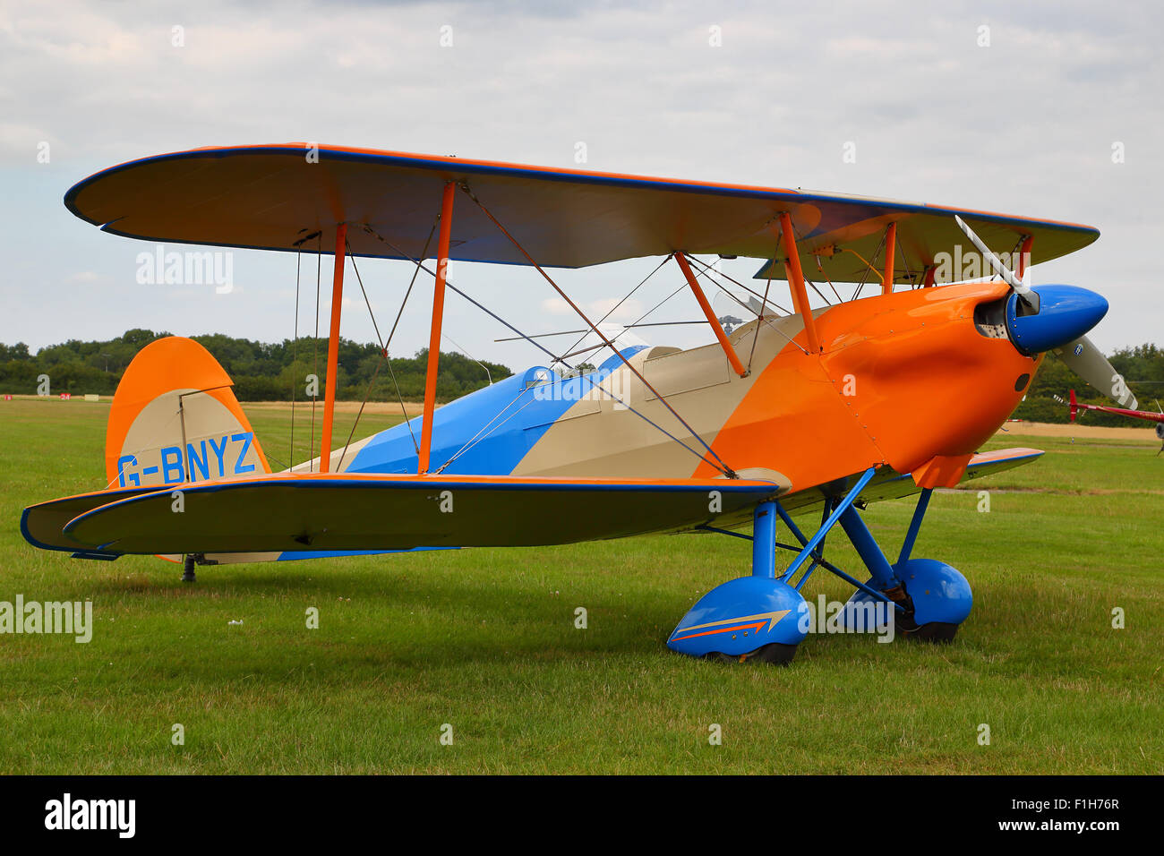 Un vintage Stampe SV4 Bi-avion à Wycombe Air Park, Bucks, Royaume-Uni Banque D'Images