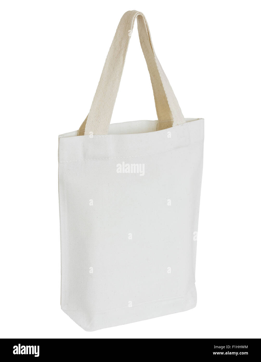 Sac en tissu blanc isolated on white with clipping path Banque D'Images
