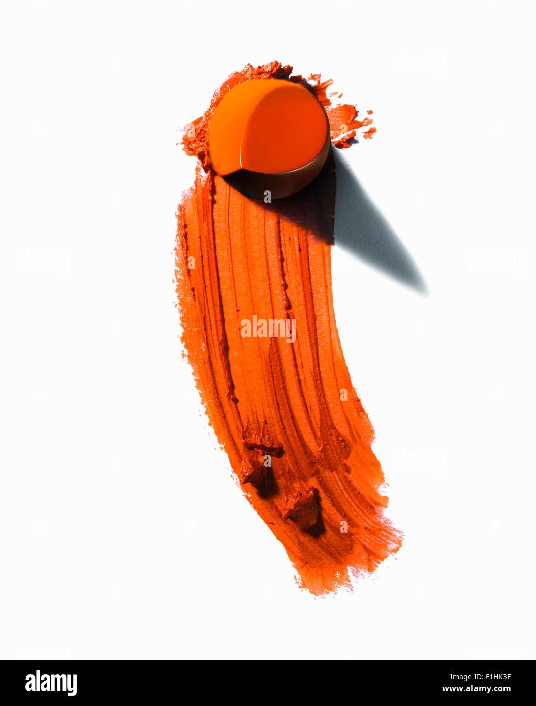Résumé de la pièce de couleur orange avec des taches de rouge à lèvres line Banque D'Images