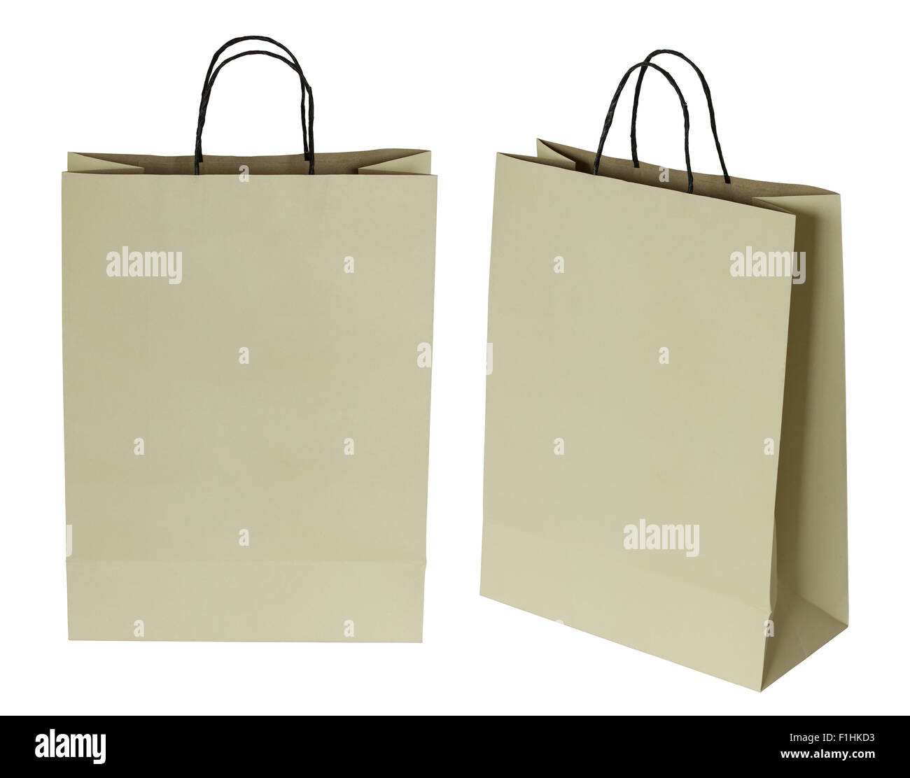 Brown paper bag isolated on white with clipping path Banque D'Images