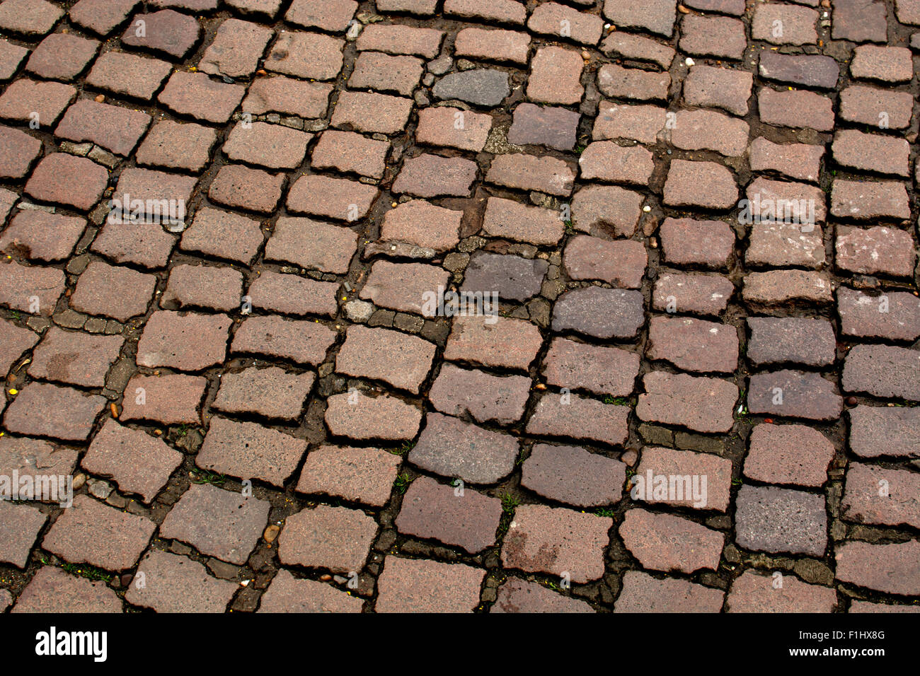 La surface de la route pavée, UK Banque D'Images