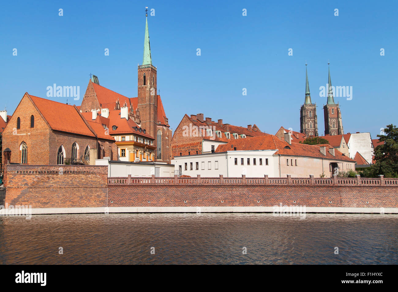 L'île de la cathédrale de Wroclaw, Pologne. Banque D'Images