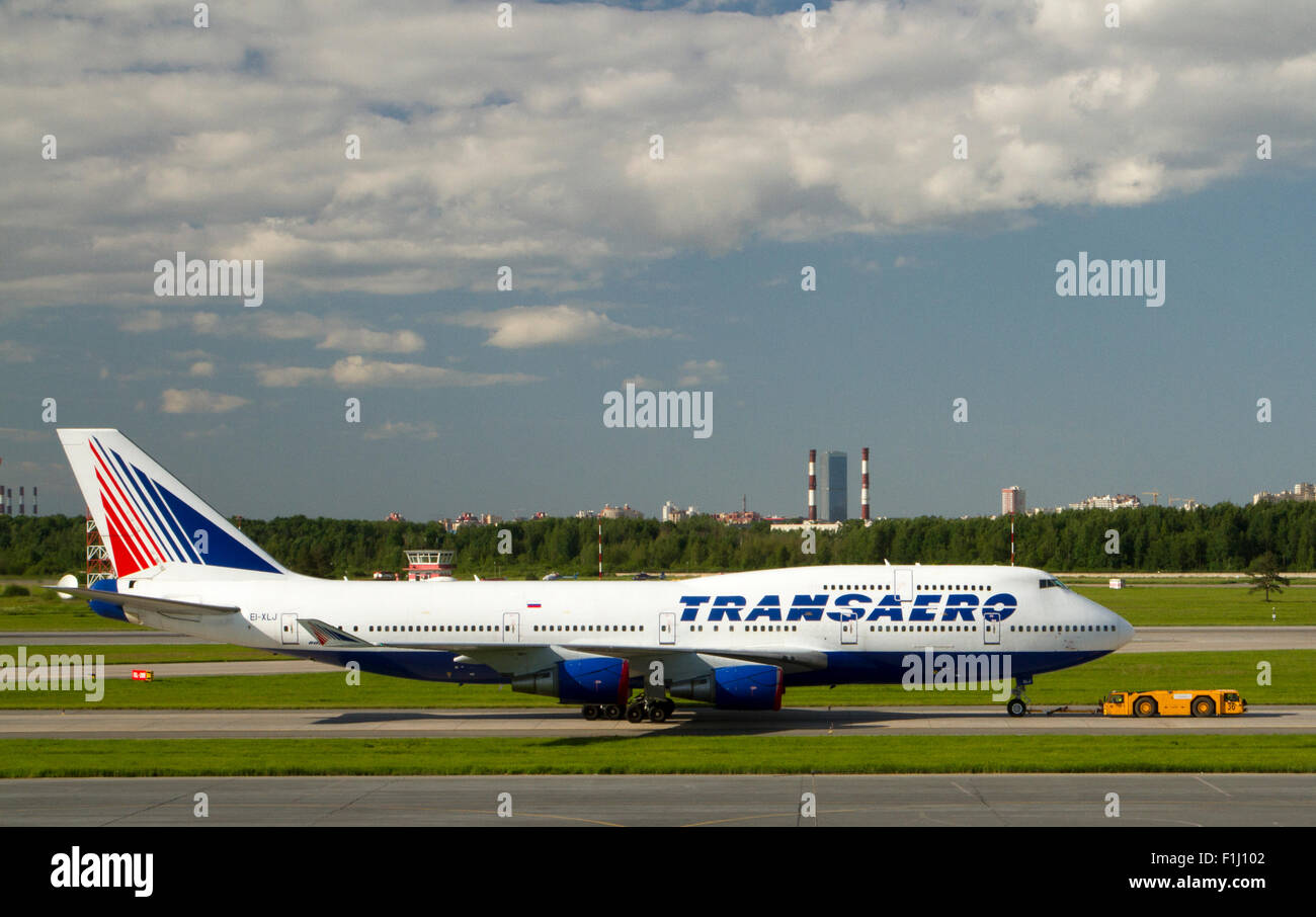La compagnie aérienne Transaero avion Banque D'Images