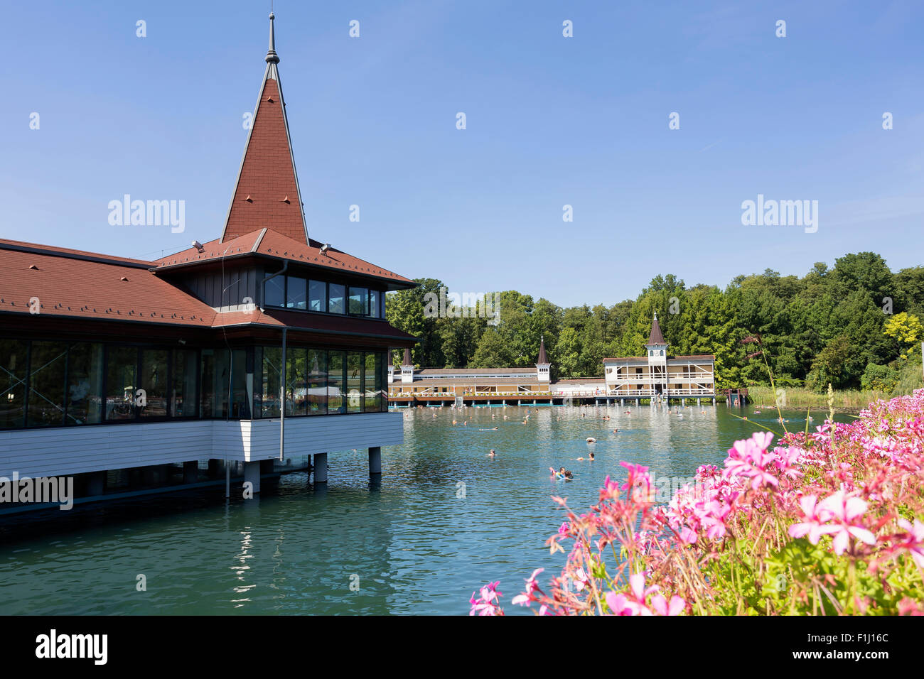 Lake Heviz Station thermale près du lac Balaton, Hongrie Banque D'Images