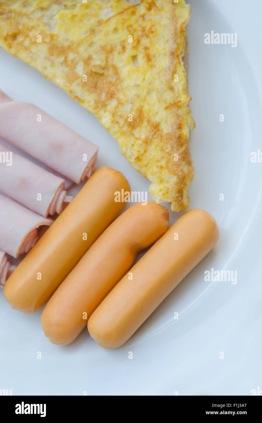 Grand ensemble d'une cuisine américaine, petit déjeuner Banque D'Images