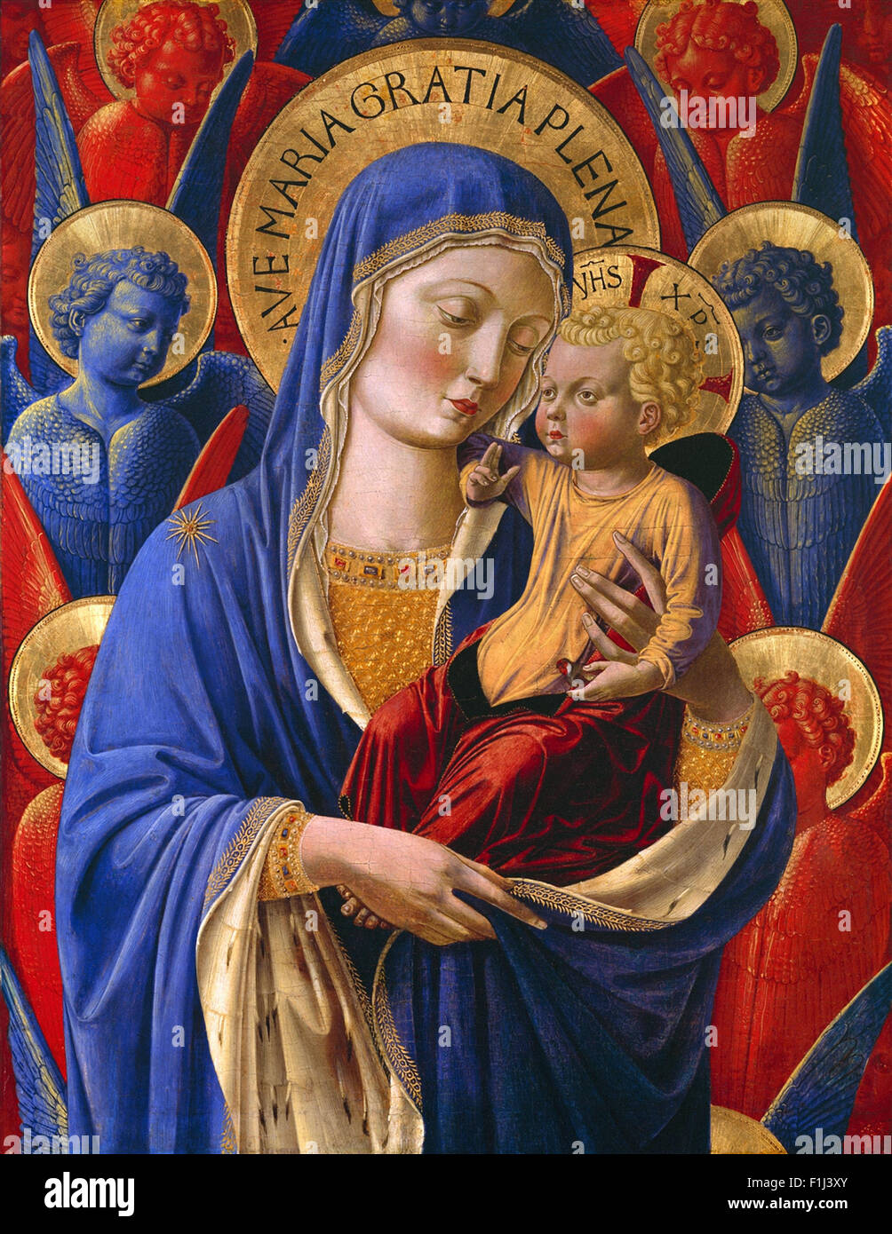 Benozzo Gozzoli - Vierge à l'enfant avec des anges Banque D'Images