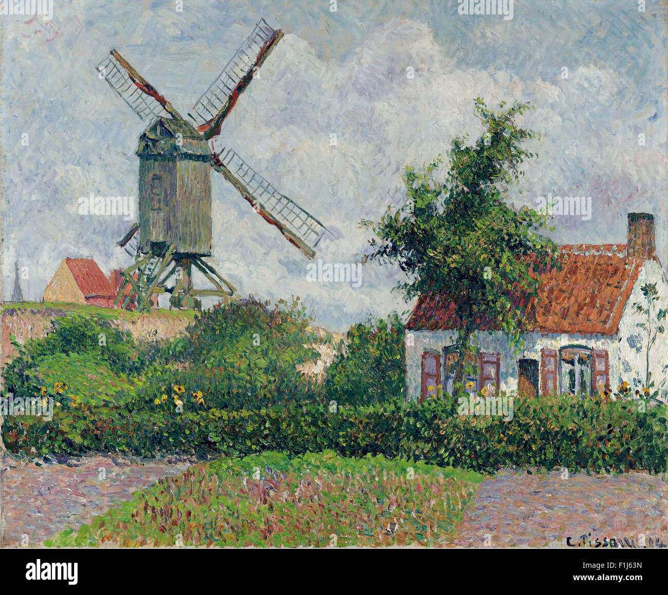 Camille Pissarro - Le Moulin à Knokke Banque D'Images