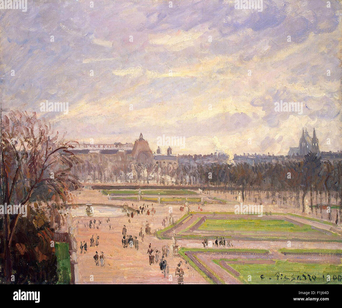 Camille Pissarro - Jardins des Tuileries Banque D'Images