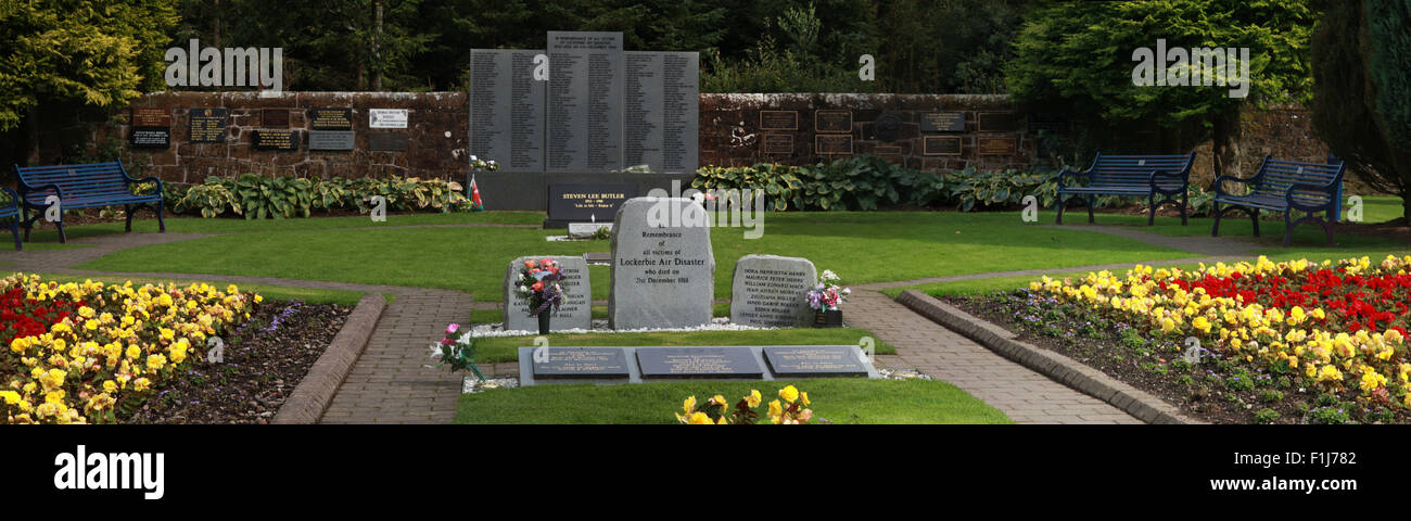 Plan large de l'affaire Lockerbie PA103,memorial en été, Ecosse Banque D'Images