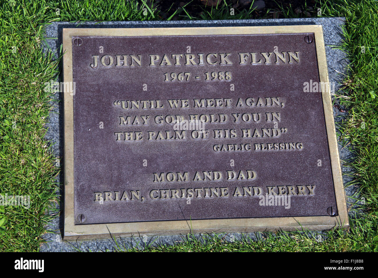 PanAm Lockerbie103 En souvenir Memorial John Patrick Flynn, Ecosse Banque D'Images