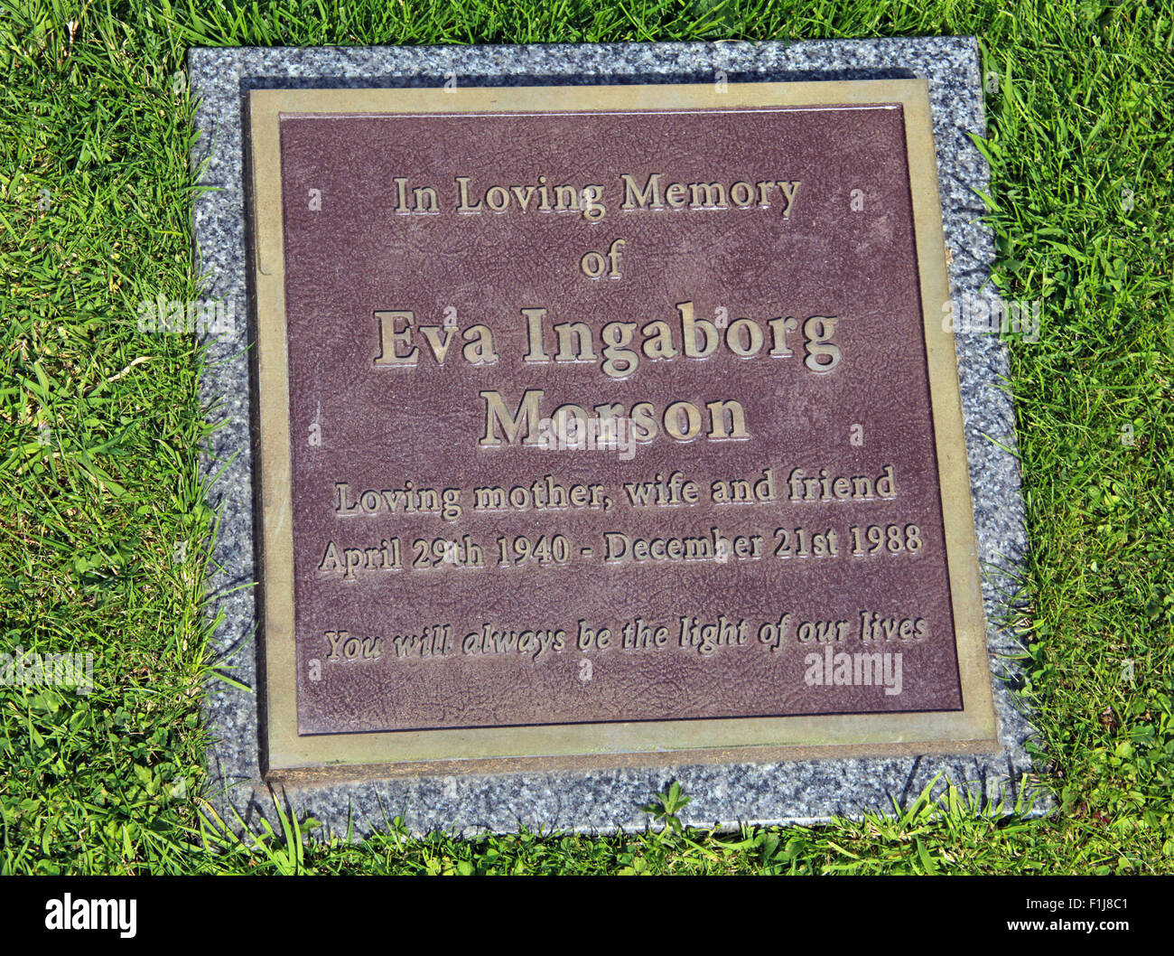 PanAm Lockerbie103 En souvenir Memorial Eva Ingaborg Morson, Ecosse Banque D'Images