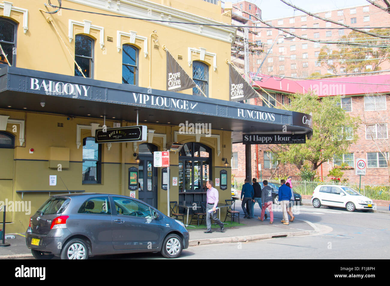 Le canard et l'Olive house dans le Devonshire Street, Surry Hills, Sydney, Australie Banque D'Images
