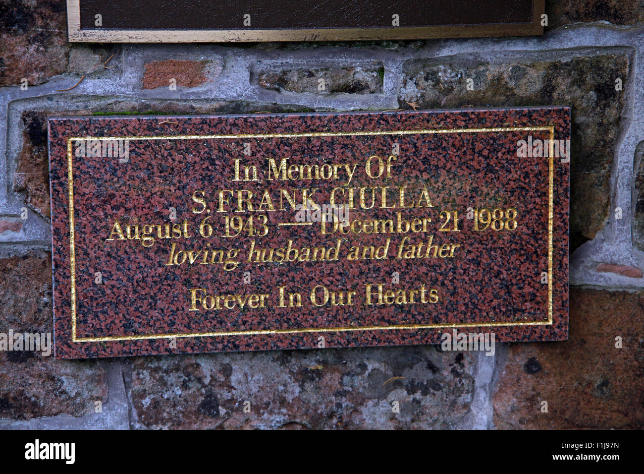 PanAm Lockerbie103 En souvenir Memorial S.Frank Ciulla, Ecosse Banque D'Images