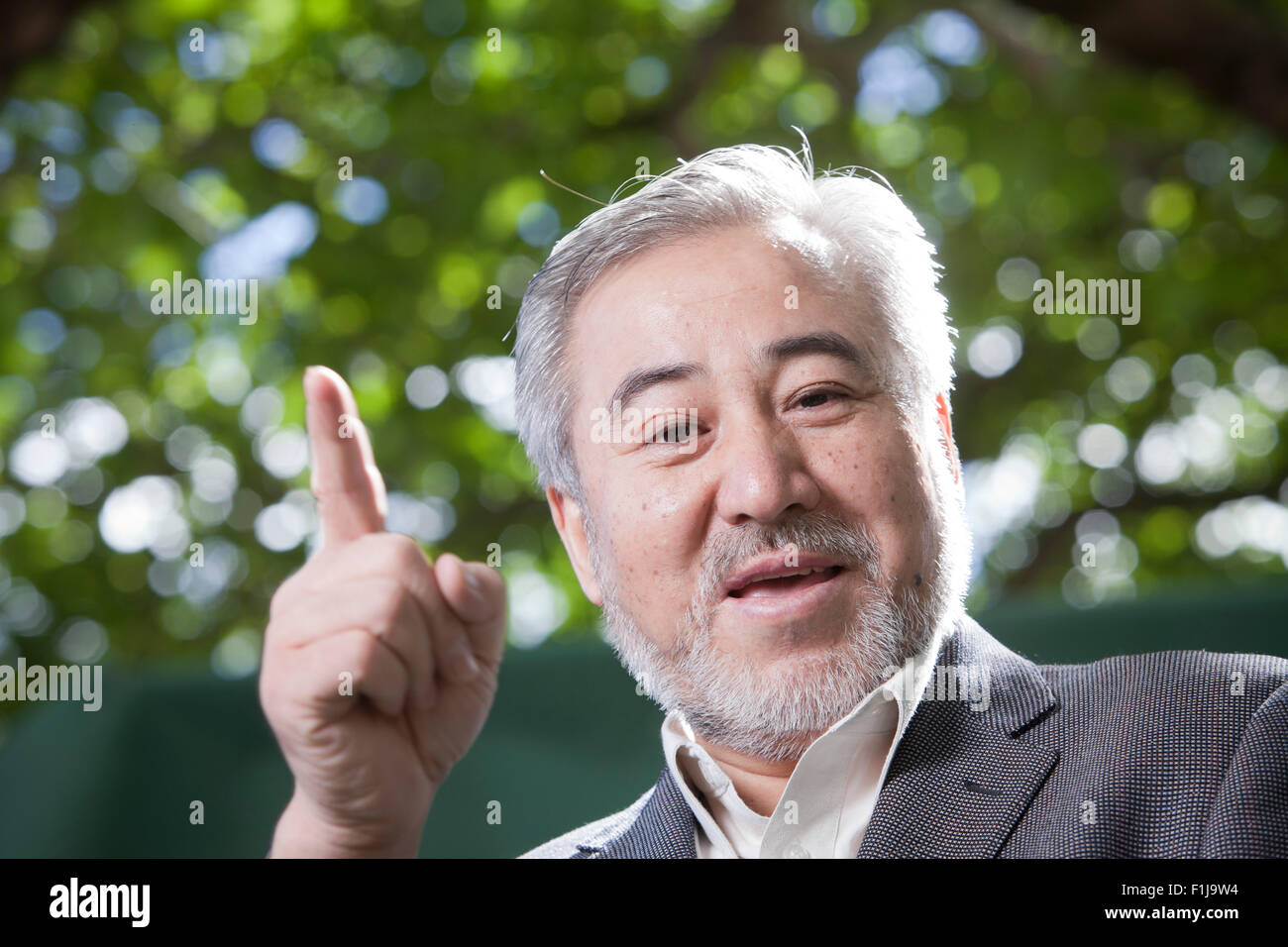 Hajji Noor Deen Mi Guangjiang est un expert en calligraphie islamique. Edinburgh International Book Festival 2015. Edimbourg, Ecosse. 15 août 2015 Banque D'Images