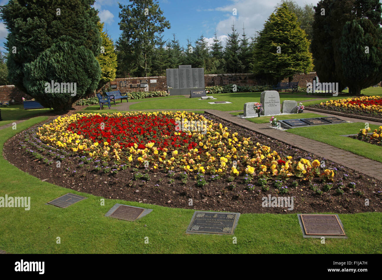 PanAm Lockerbie103 En souvenir Memorial Garden Vue de côté, l'Ecosse Banque D'Images
