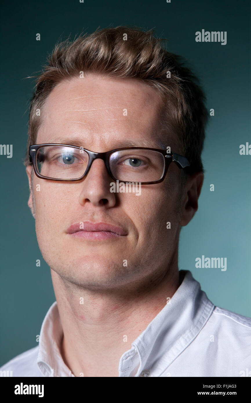 Marcus O'Dair, l'auteur, biographe et journaliste musical, à l'Edinburgh International Book Festival 2015. Banque D'Images