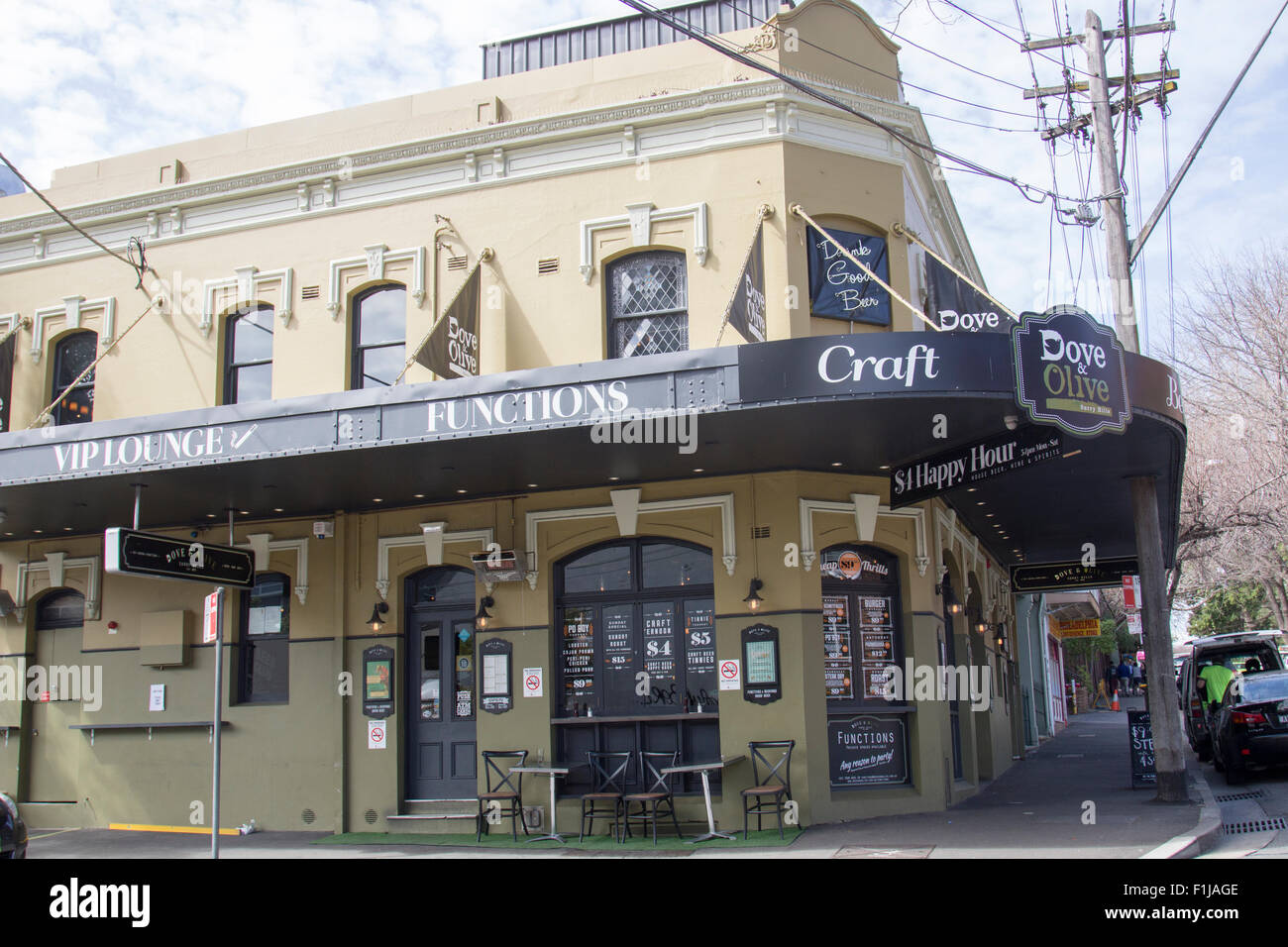Le canard et l'Olive house dans le Devonshire Street, Surry Hills, Sydney, Australie Banque D'Images