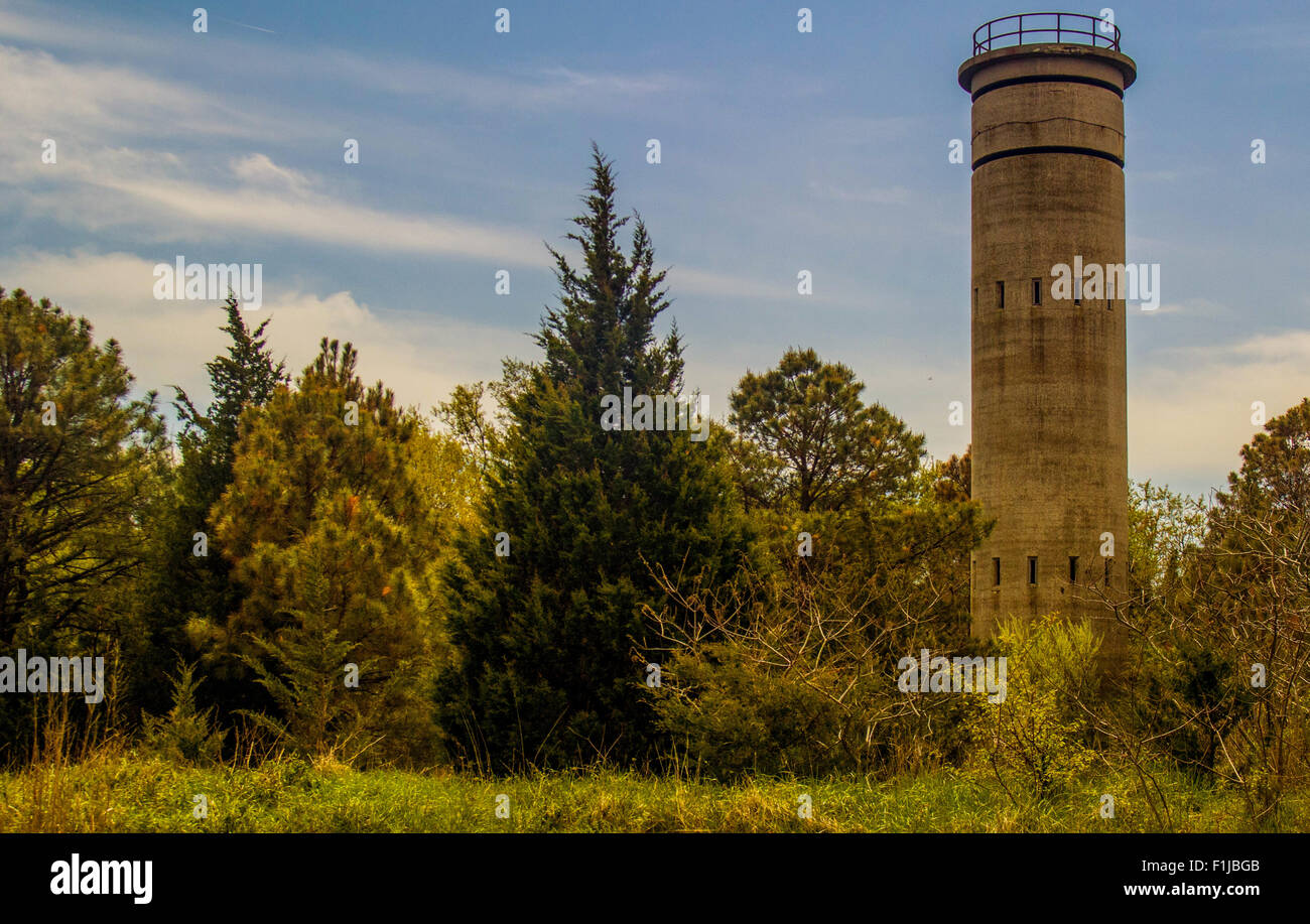 FCT 13, Fire Control Tower # 13 près de la Lewes/Ferry de Cape May Banque D'Images