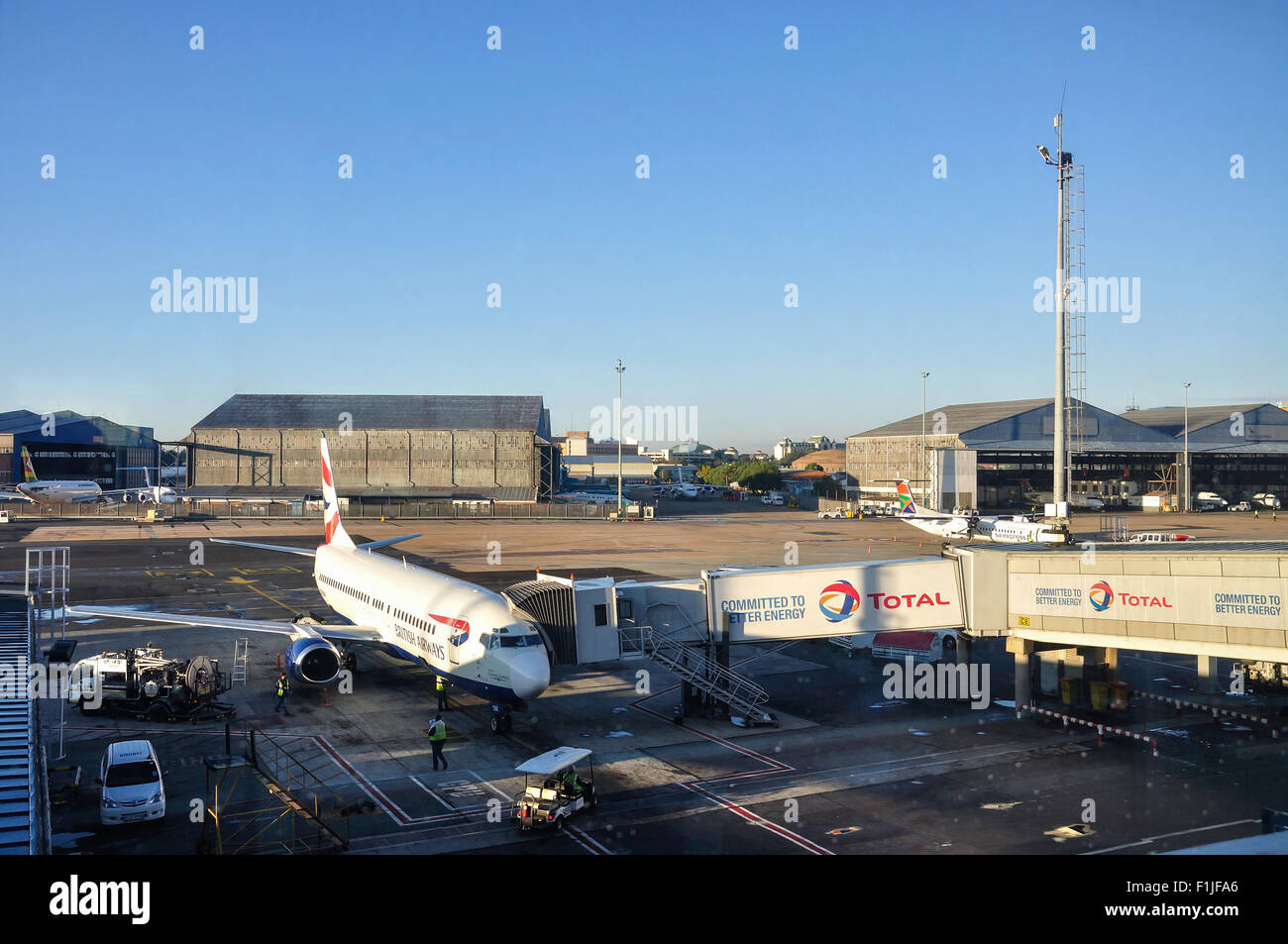 British Airways (Comair) Boeing 737-800 à O.R.Tambo International Airport, Johannesburg, Gauteng, Afrique du Sud Banque D'Images
