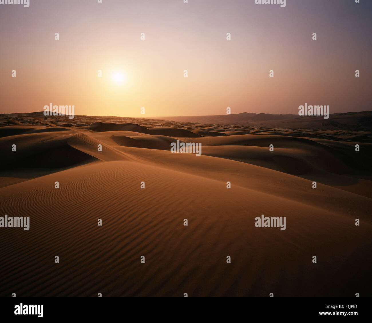 Sommaire Les dunes de sable au coucher du soleil du désert du Namib, région de Kunene, Namibie, Afrique Banque D'Images