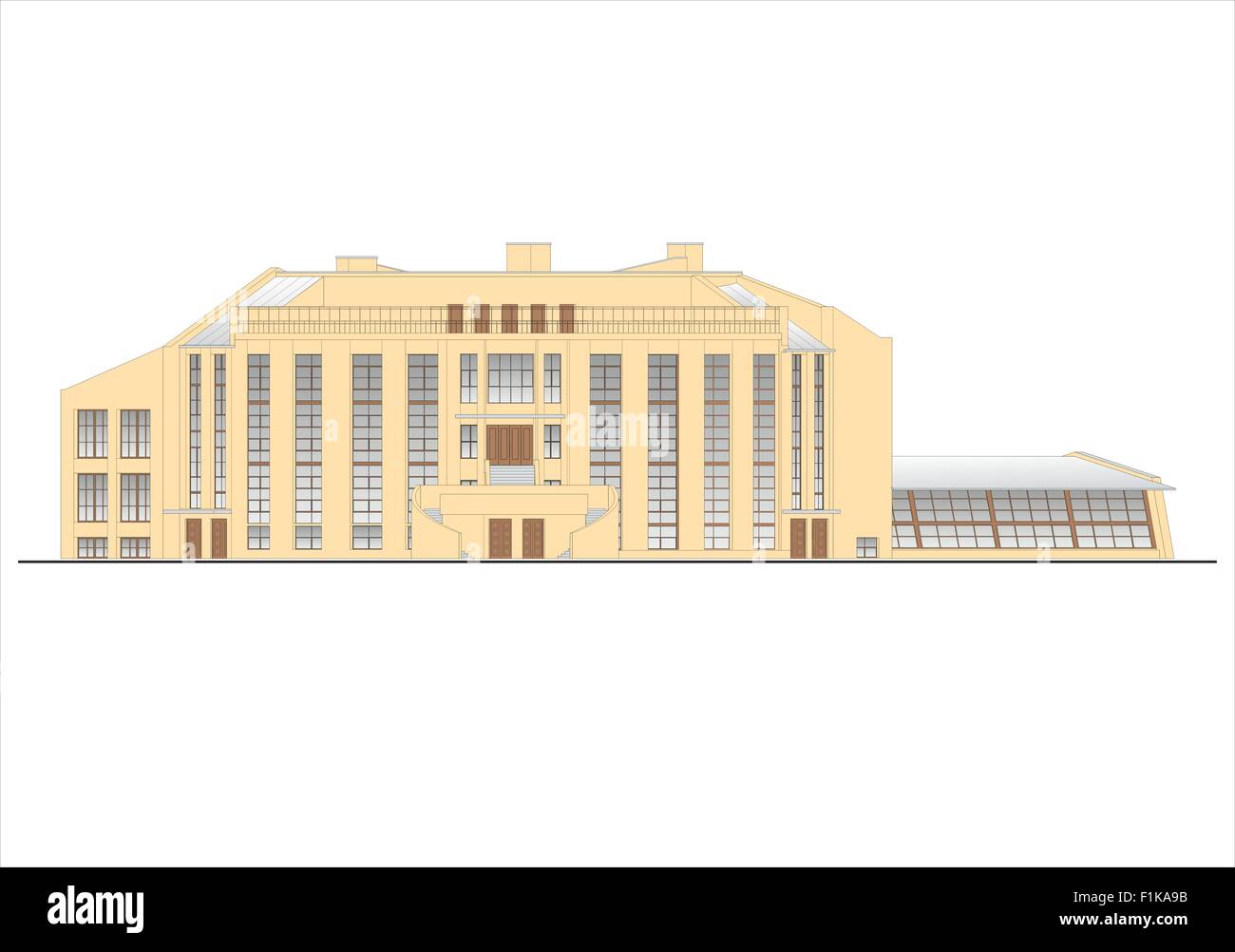 Les bâtiments et structures du début et du milieu du xxe siècle. Dessins de maisons de l'architecture classique Banque D'Images