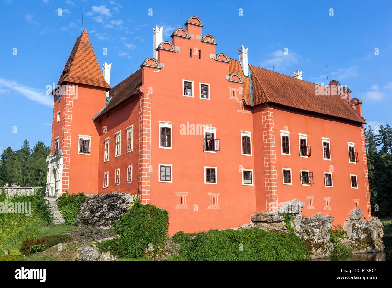 Cervena Lhota, Château d'eau, la Bohême du Sud, République Tchèque, Europe Banque D'Images