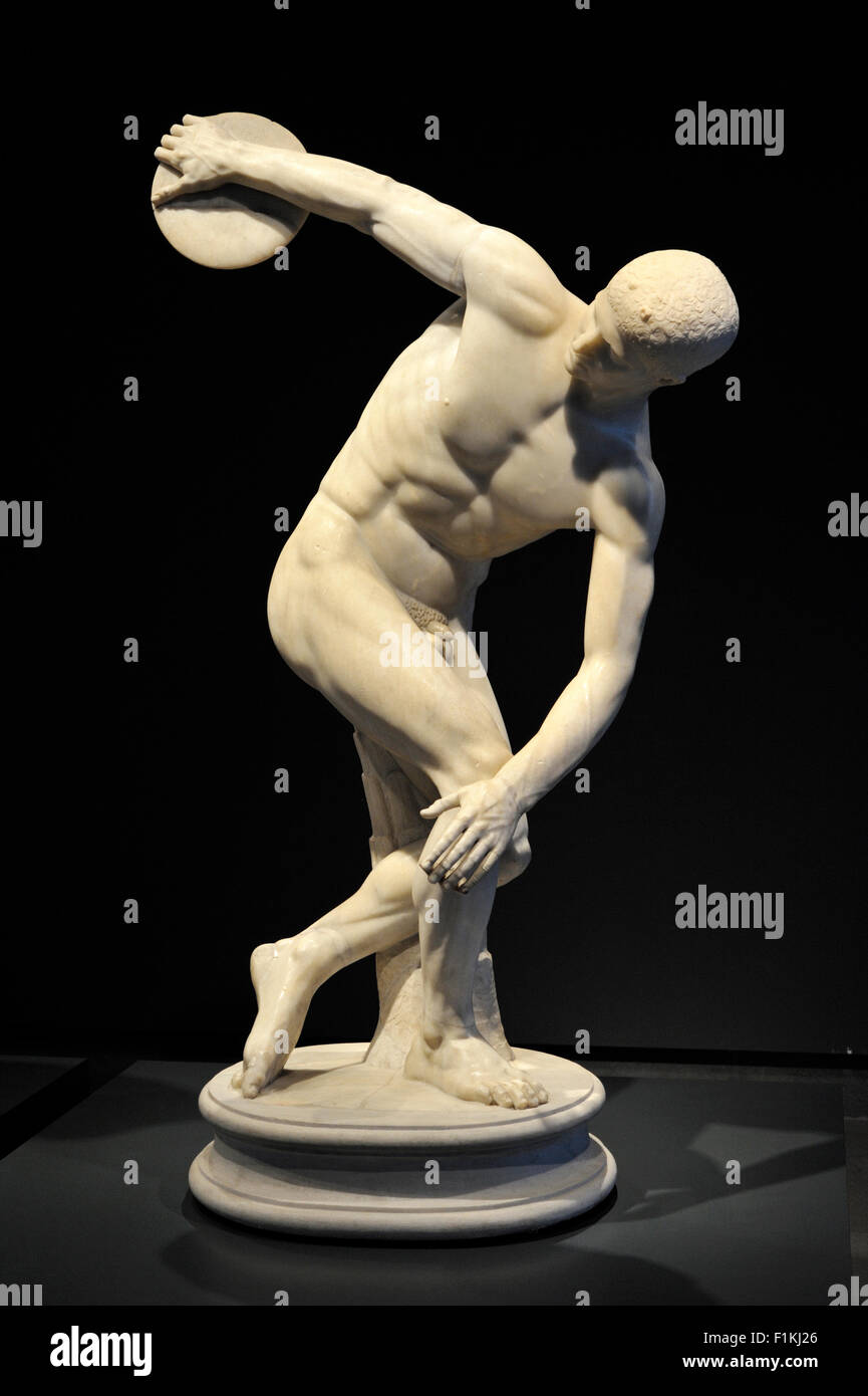 Italie, Rome, Palazzo Massimo alle terme, Museo Nazionale Romano, Musée National Roman, discobolus, discus thrameur (Discobolo Lancellotti) Banque D'Images
