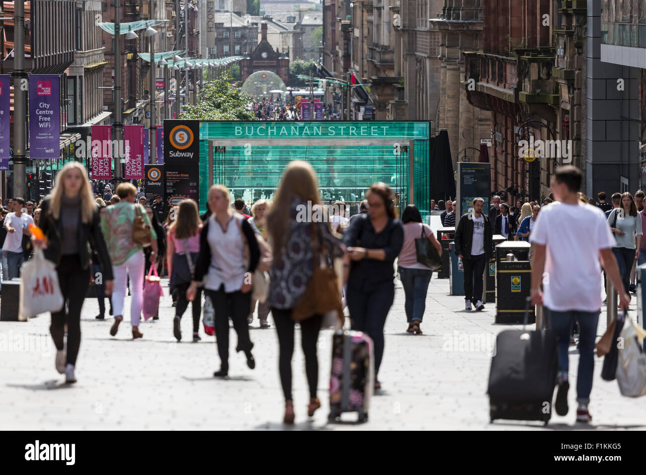 Buchanan Street Glasgow, vue vers le sud dans le centre-ville, Écosse, Royaume-Uni Banque D'Images