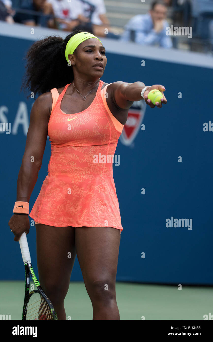 Serena Williams en concurrence à l'US Open 2015 Tennis Banque D'Images