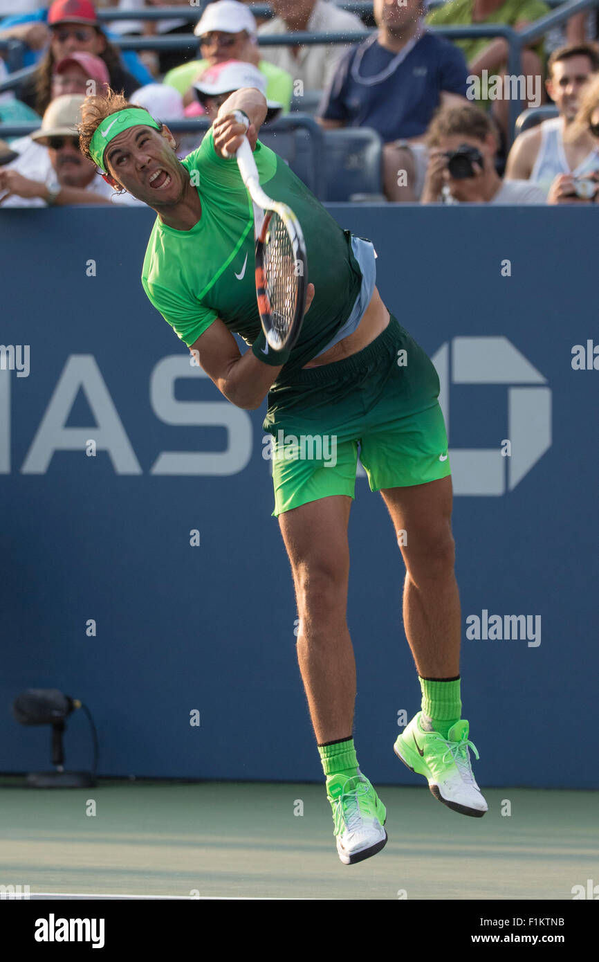 Rafael Nadal (ESP) de la compétition à l'US Open de Tennis 2015 Banque D'Images