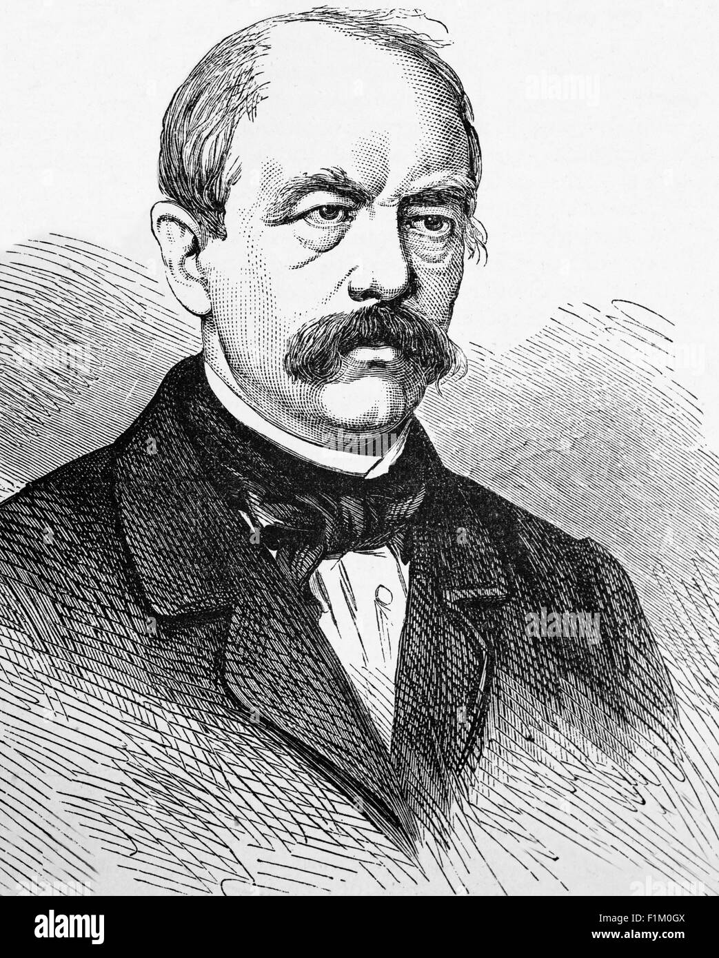 Portrait d'Otto Eduard Leopold, Prince de Bismarck, duc de Lauenburg (1er avril 1815 - 30 juillet 1898), connue sous le nom de Otto von Bismarck, il était un homme d'État allemand conservateur qui a dominé les affaires européennes depuis les années 1860 pour son licenciement en 1890. Banque D'Images