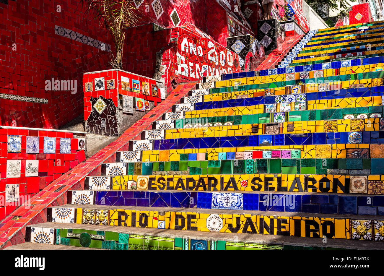 Escadaria Selaron à Rio de Janeiro, Brésil. Banque D'Images