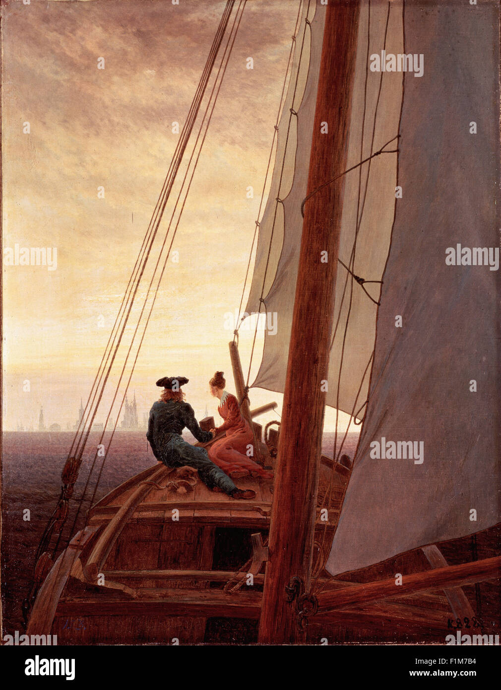 Caspar David Friedrich - sur un voilier Banque D'Images