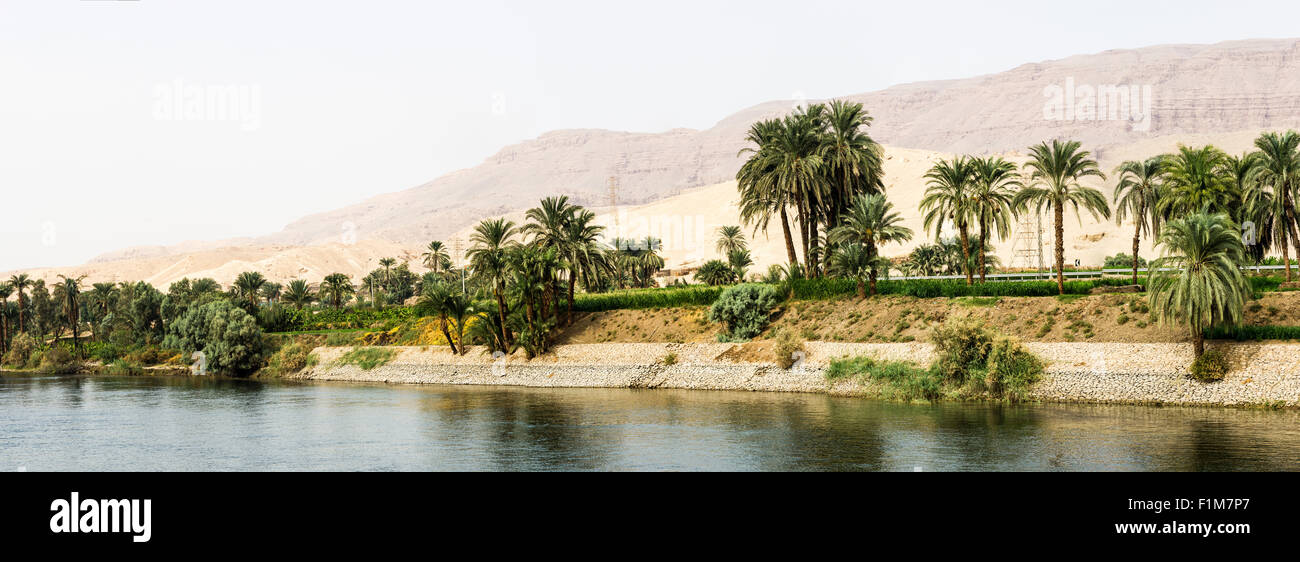 Une vue panoramique sur le Nil, l'Egypte Banques Banque D'Images