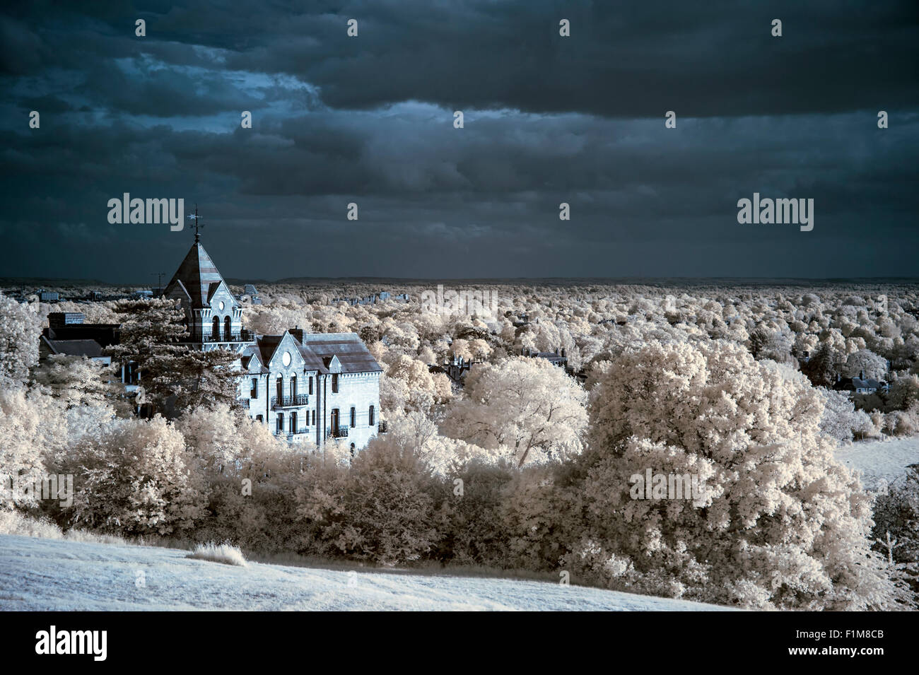 Unique magnifique paysage infra rouge avec de faux impact couleur Banque D'Images